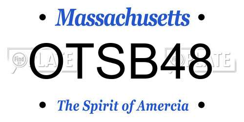 OTSB48 Massachusetts License Plate