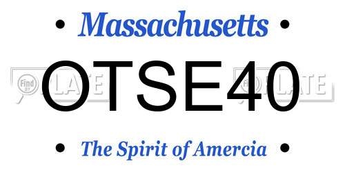 OTSE40 Massachusetts License Plate