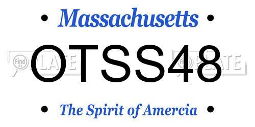 OTSS48 Massachusetts License Plate