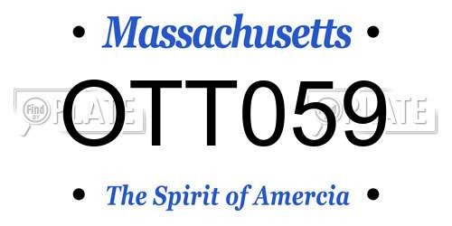 OTT059 Massachusetts License Plate