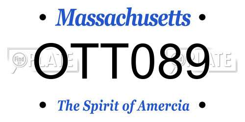 OTT089 Massachusetts License Plate