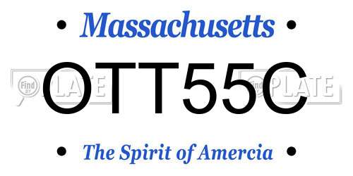 OTT55C Massachusetts License Plate