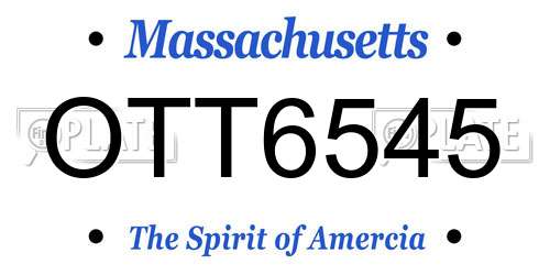 OTT6545 Massachusetts License Plate