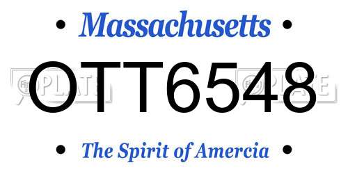 OTT6548 Massachusetts License Plate