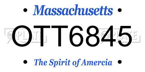 OTT6845 Massachusetts License Plate