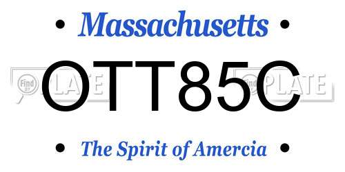 OTT85C Massachusetts License Plate