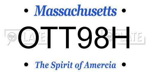 OTT98H Massachusetts License Plate