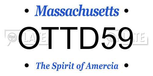 OTTD59 Massachusetts License Plate