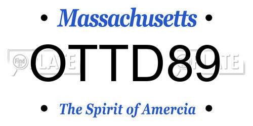 OTTD89 Massachusetts License Plate