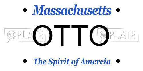 OTTO Massachusetts License Plate