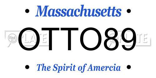 OTTO89 Massachusetts License Plate
