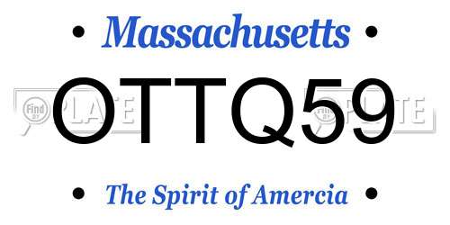 OTTQ59 Massachusetts License Plate
