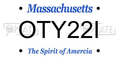 OTY22I Massachusetts License Plate