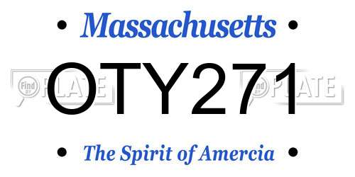 OTY271 Massachusetts License Plate