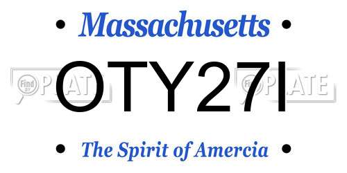 OTY27I Massachusetts License Plate