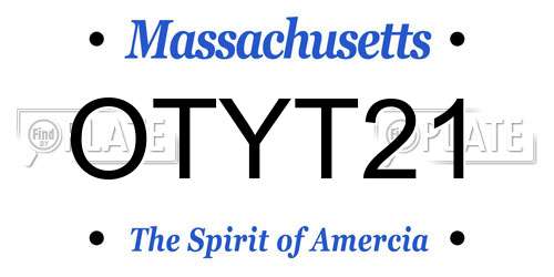OTYT21 Massachusetts License Plate