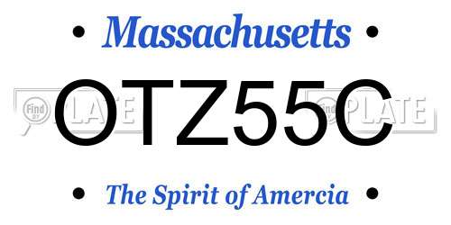 OTZ55C Massachusetts License Plate