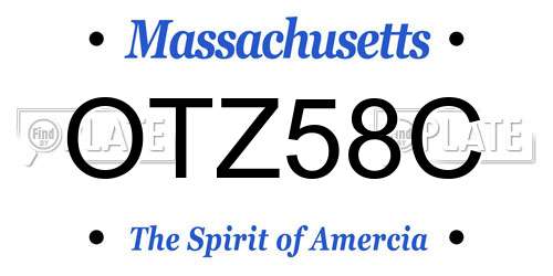OTZ58C Massachusetts License Plate