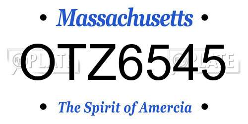 OTZ6545 Massachusetts License Plate