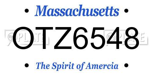 OTZ6548 Massachusetts License Plate