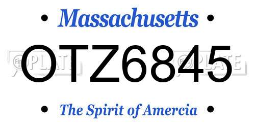 OTZ6845 Massachusetts License Plate