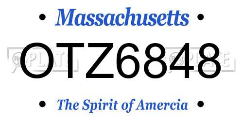 OTZ6848 Massachusetts License Plate