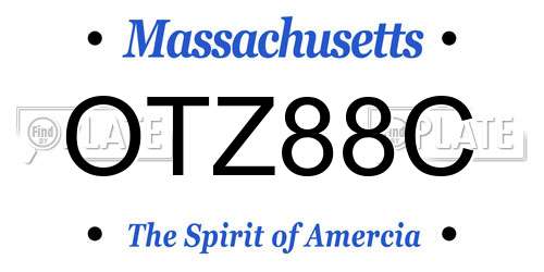 OTZ88C Massachusetts License Plate