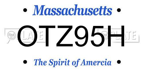 OTZ95H Massachusetts License Plate