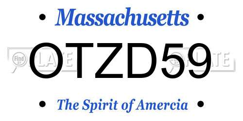 OTZD59 Massachusetts License Plate
