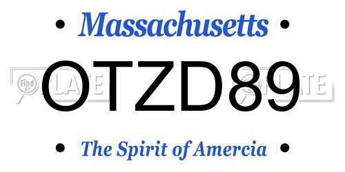 OTZD89 Massachusetts License Plate