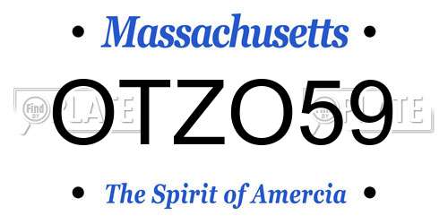 OTZO59 Massachusetts License Plate
