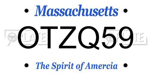 OTZQ59 Massachusetts License Plate