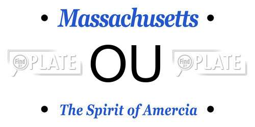 OU Massachusetts License Plate