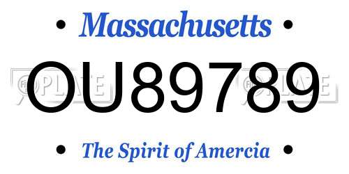 OU89789 Massachusetts License Plate