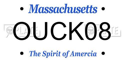OUCK08 Massachusetts License Plate