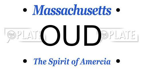 OUD Massachusetts License Plate