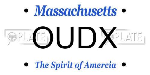 OUDX Massachusetts License Plate