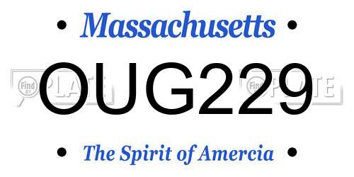 OUG229 Massachusetts License Plate