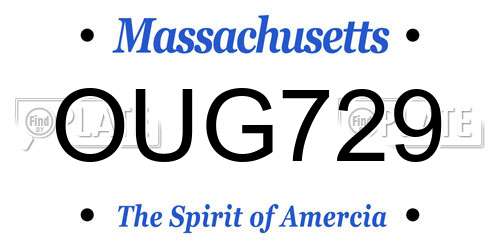 OUG729 Massachusetts License Plate