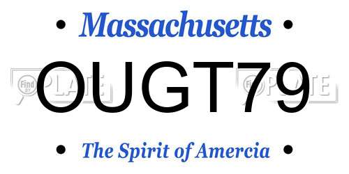 OUGT79 Massachusetts License Plate