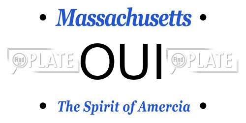OUI Massachusetts License Plate