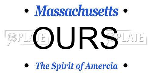 OURS Massachusetts License Plate