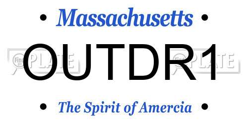 OUTDR1 Massachusetts License Plate