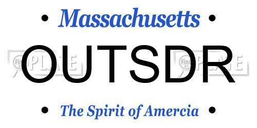 OUTSDR Massachusetts License Plate