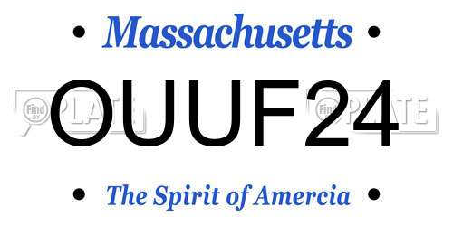 OUUF24 Massachusetts License Plate