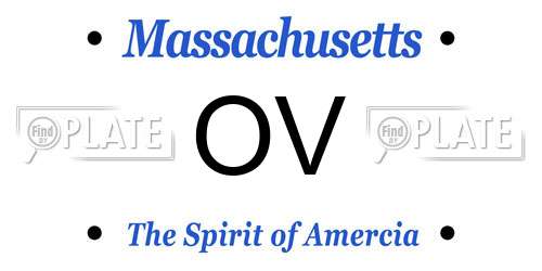OV Massachusetts License Plate