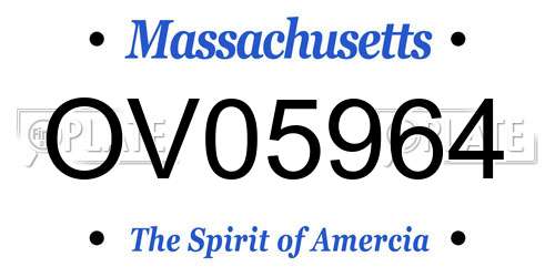 OV05964 Massachusetts License Plate