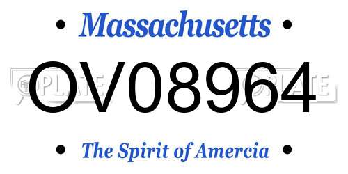 OV08964 Massachusetts License Plate