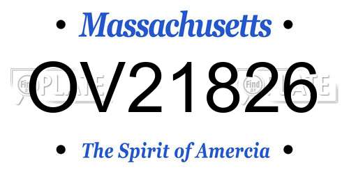 OV21826 Massachusetts License Plate