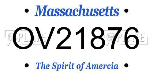 OV21876 Massachusetts License Plate